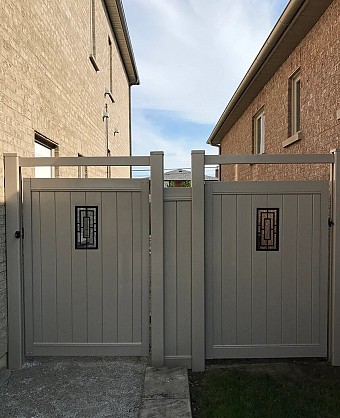 Tan colour, Privacy Gate with rectangular insert