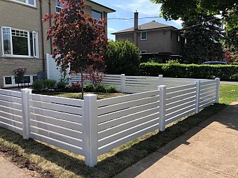 White Vinyl 36" high Semi Private Horizontal fence