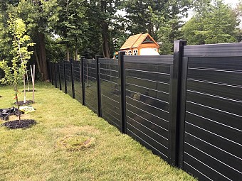 Black 6'high Horizontal privacy fence